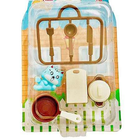 Miniaturas Mini City Home - Gatinho C/ Conjunto De Cozinha - ZP01017 - Zoop Toys