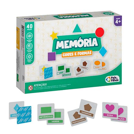 Jogo da Memória - Cores e Formas - 40 Peças - 791657 Pais e Filhos - Real  Brinquedos