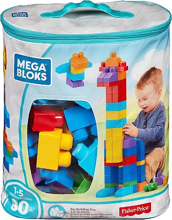 Mega Bloks -  Sacola com 80 Blocos De Construção - DCH63  - Mattel