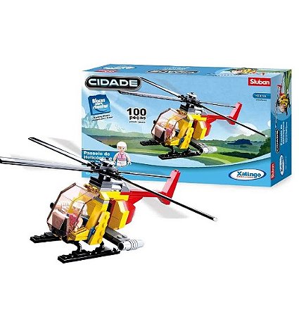 Blocos de Montar Cidade Passeio de Helicóptero 100 peças - 01476 - Xalingo