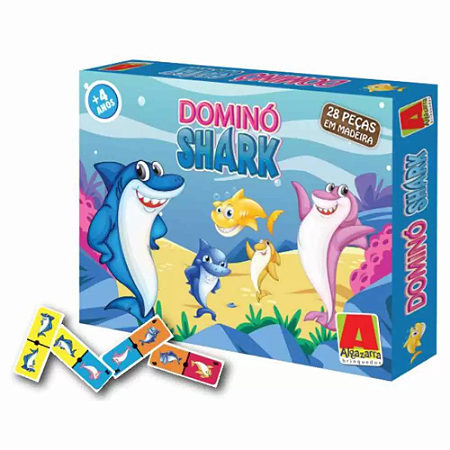 Jogo Dominó Shark 28 Peças  – 3031179 - Algazarra Brinquedos