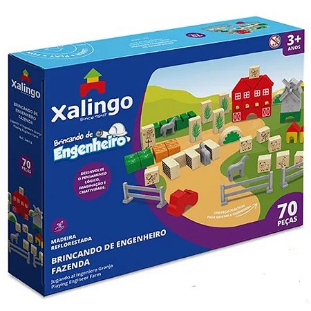 Brincando de Engenheiro Fazenda- 70 Peças - 54610 - Xalingo