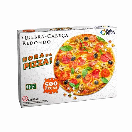 Quebra-Cabeça Redondo Formato De Pizza - 500 Peças - 7907781 - Pais e Filhos