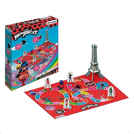 Miraculous Ladybug - Jogo de Tabuleiro Com Torre Eiffel 3D - 55043- Xalingo