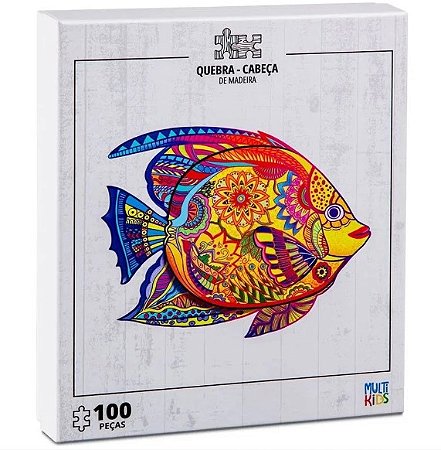 Quebra-Cabeça Madeira - Peixe 100 peças - BR1680  Multikids