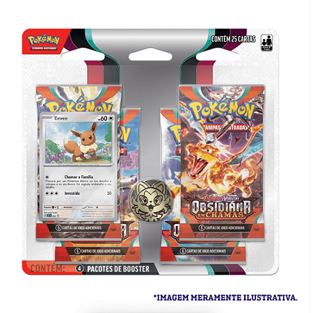 Pokémon Blister Quádruplo - Eevee - Escarlate e Violeta - 33491 - Copag