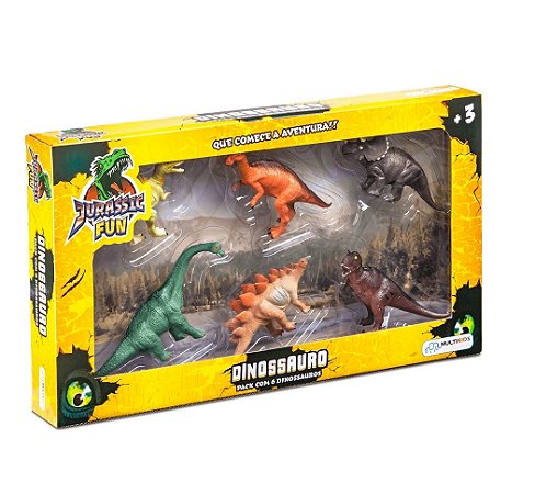 Dinossauro Jurassic Fun Pack C/ 6 Dinos - BR1467 - Multikids