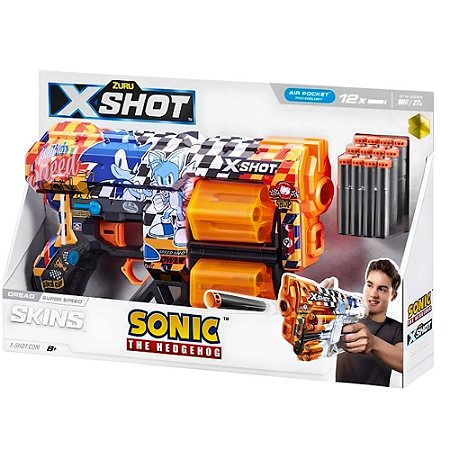 Lançador Xshot Skin Dread - Sonic C/ 12 Dardos - Super Speed - 3459 - Candide