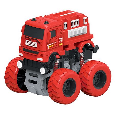 Carro Fricção Bombeiro 4×4 Maluco - Carro Bombeiro -  DMT6258 - Dm Toys