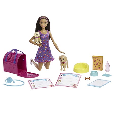 Barbie  Adota Um Cachorrinho - Morena - HKD86 - Mattel
