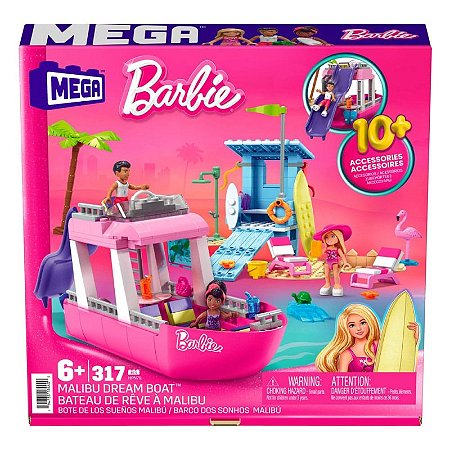 Barbie MEGA Construction Set Malibu Dream Bote - HPN79 - Mattel
