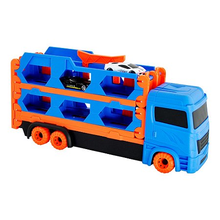 Caminhão Cegonha Transport com 2 carrinhos - DMT6576 - Dm Toys