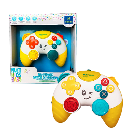 Controle Infantil Amarelo  - Meu Primeiro Controle de Videogame - Luz e Som - BR1643 - Multikids