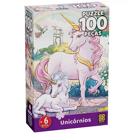Quebra Cabeça - Puzzle 100 Peças Unicórnios - 4431 - Grow