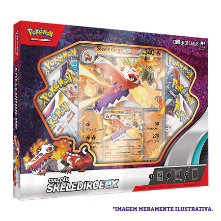 Box Pokémon Parceiros de Paldea -  Skeledirge EX - 33208 Copag