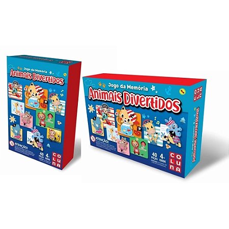 Jogo Educativo Memória Animais Divertidos 40 Peças Pais e Filhos 2203 -  Jogos de Memória e Conhecimento - Magazine Luiza
