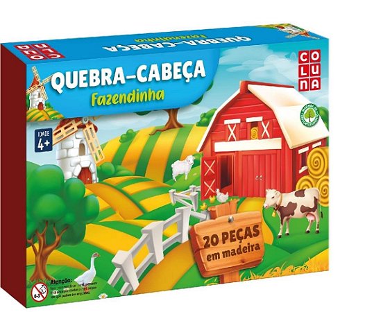 Quebra Cabeça Fazendinha - 20 Peças - 791087 - Pais e Filhos