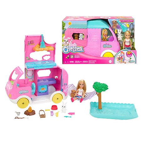 Barbie Chelsea Trailer De Acampamento  2 em 1 - HNH90 - Mattel