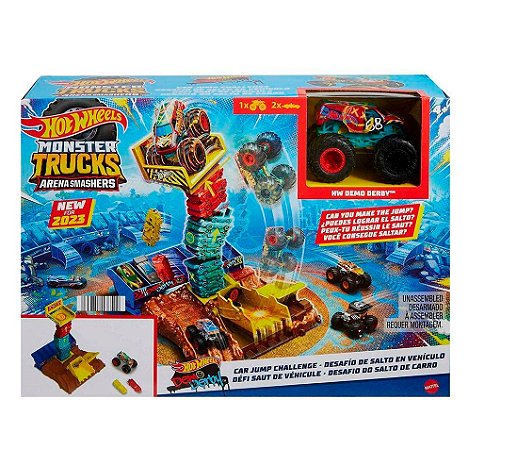 Pista Hot Wheels Monster Truck - Desafio Do Salto De Carro - HNB92 - Mattel
