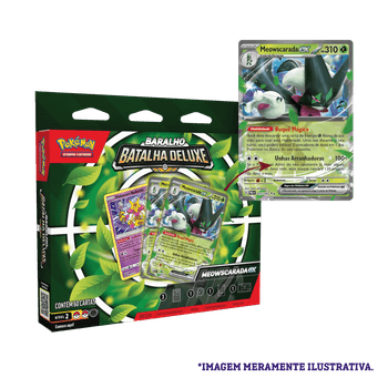 Box Pokémon Deck Baralho de Batalha Deluxe - Meowscarada - 33098 - Copag