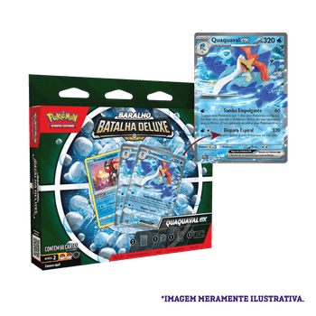 Box Pokémon Deck Baralho de Batalha Deluxe - Quaquaval ex  - 33098 - Copag