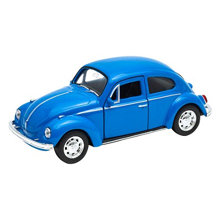 Miniatura Colecionável Volkswagen Beetle - Fusca Azul - Escala 1:34-39 Welly - DMC6513- Dm Toys