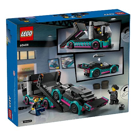 Lego City - Carro De Corrida e Caminhão-Cegonha - 328 Peças - 60406 - Lego