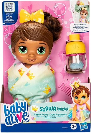 Baby Alive - Boneca Bebê Shampoo - Morena - F9120 - Hasbro