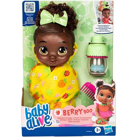 Baby Alive - Boneca Bebê Shampoo - Negra - F9120 - Hasbro