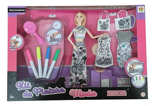 Kit De Pintura Moda Com Boneca - DMT6612 - Dm Toys