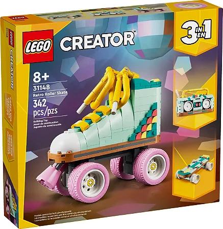 Lego Creator 3 em 1 - Patins Retrô - 342 Peças - 31148