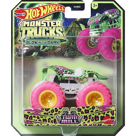 Hot Wheels 1:64 - Twin Mill Monster Trucks Brilha no Escuro - HCB50/HVH80 Mattel