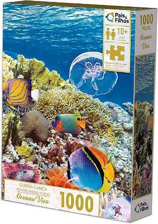 Quebra-Cabeça 1000 Peças Oceano Vivo - 792458 Pais e Filhos