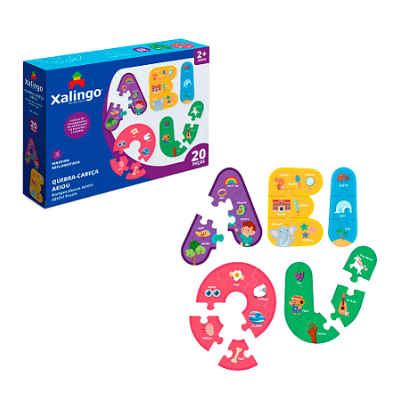 Quebra-Cabeça Letras AEIOU 20 peças 17809 - Xalingo