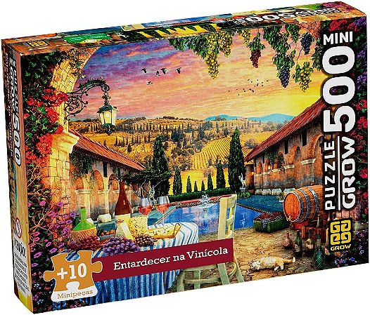 Quebra-Cabeça 500 Peças Mini Entardecer na Vinicola - 4602 - Grow