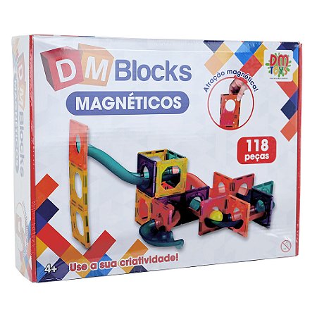 DM Blocks Magnéticos - 118pcs - DMT6766 - Dm Toys