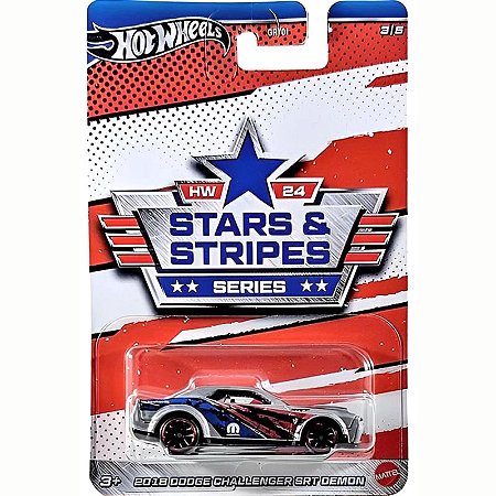 Hot Wheels Stars & Stripes - 2018 Dooge Challenger srt demon - GRT01/HRW64 - Mattel