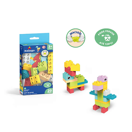 Blocos de Montar Macio Soft 20 Peças - 68432 Xalingo