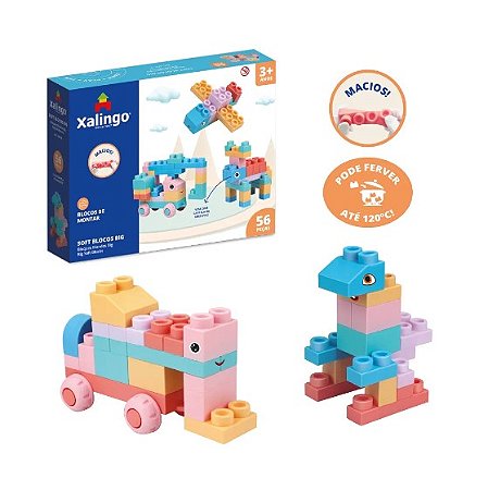 Blocos de Montar Macio Soft BIG 56 Peças - 68476 Xalingo