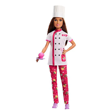 Boneca Barbie Profissoes Confeiteira DVF50 Mattel Real Brinquedos