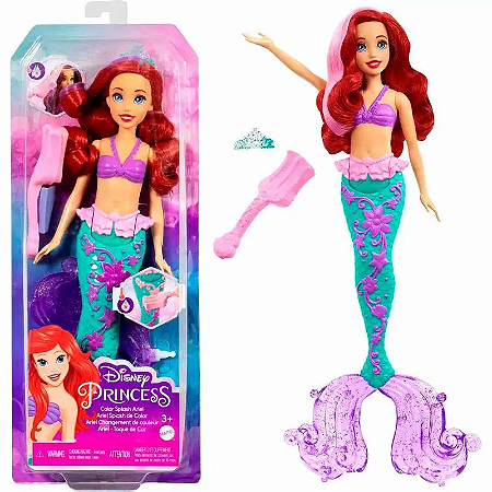 Boneca Princesa Ariel Cabelo Toque De Cor - HLW00 - Mattel