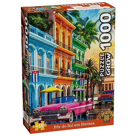 Quebra-cabeça 1000 peças Pôr do Sol em Havana - 4571 - Grow