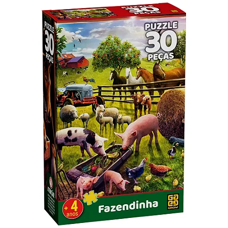 Quebra-cabeça 30 peças Fazendinha - 4561 - Grow