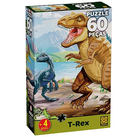 Quebra-cabeça 60 peças T-Rex - 4430 - Grow