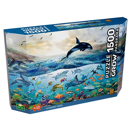 Quebra-cabeça 1500 peças Panorama Oceano Azul - 4572 - Grow