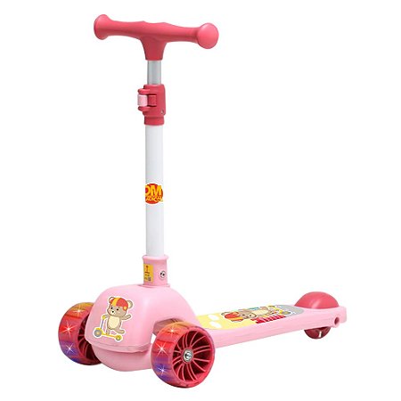Patinete Infantil Urso Fofo Rosa Até 50kg - DMR6807 - Dm Toys