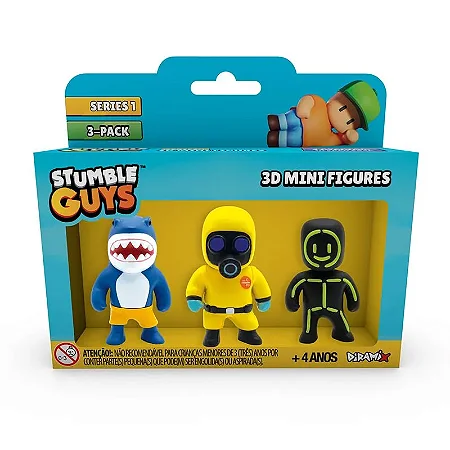 Boneco Stumble Guys Shark / Hazmat Nbc / Glowman - 900043 - Estrela