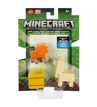 Boneco Minecraft Pack de Filhotes e Acessório 7Cm Gtp08/JNC33 Mattel