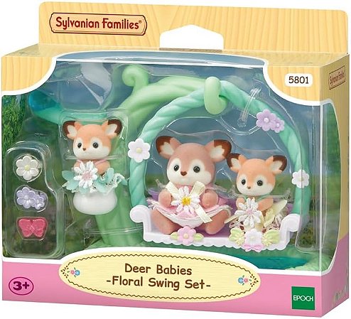 Sylvanian Families -  Bebês Cervos Conjunto Balanço Floral - 5801 Epoch