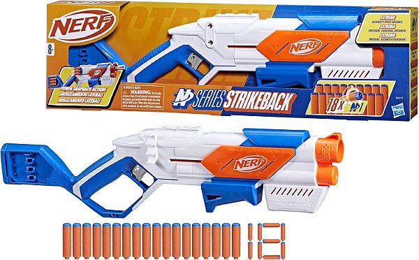 Nerf N Series Lançador Strikeback, clip, 18 dardos - G0219 - Hasbro